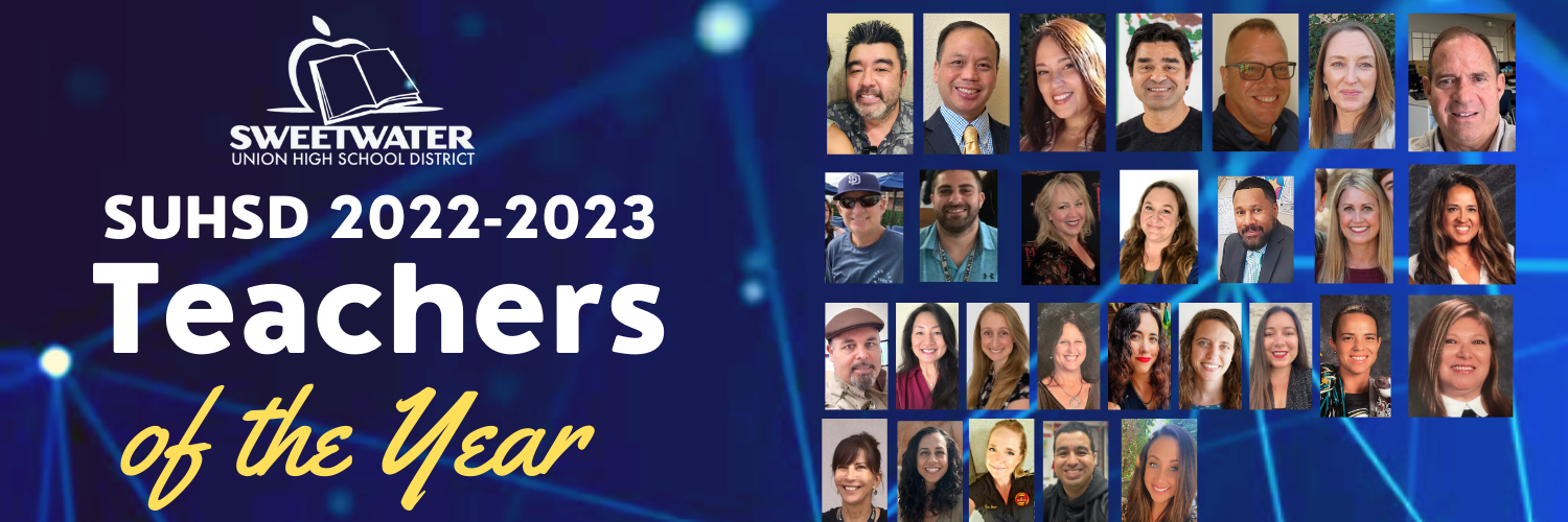 suhsd 2022-2023 teachers of the year banner