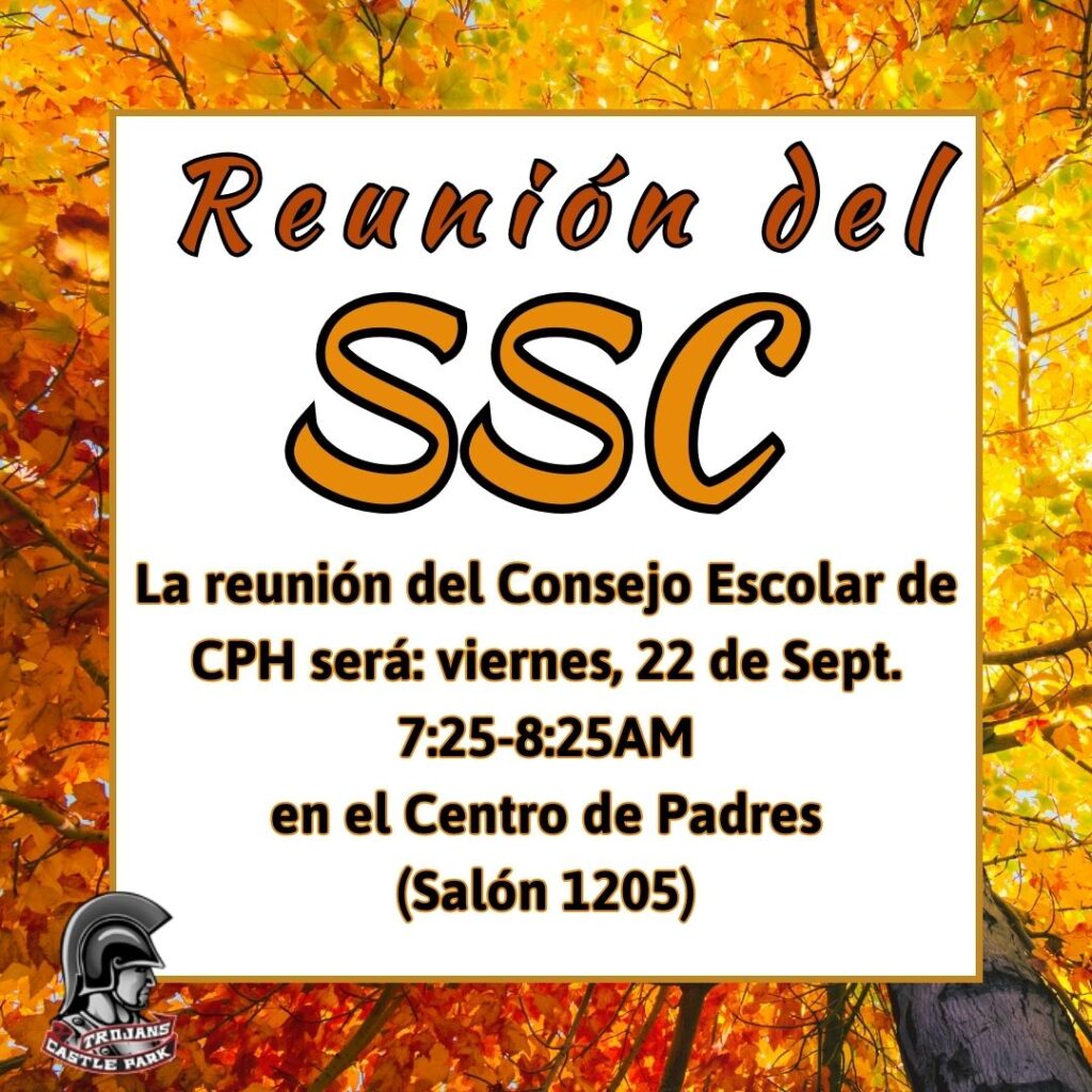 la reunion del consejo escolar de CPH seria vietnes, 22 de septiembre en el centro de padres.