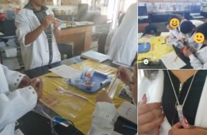 science project - students in lab coats