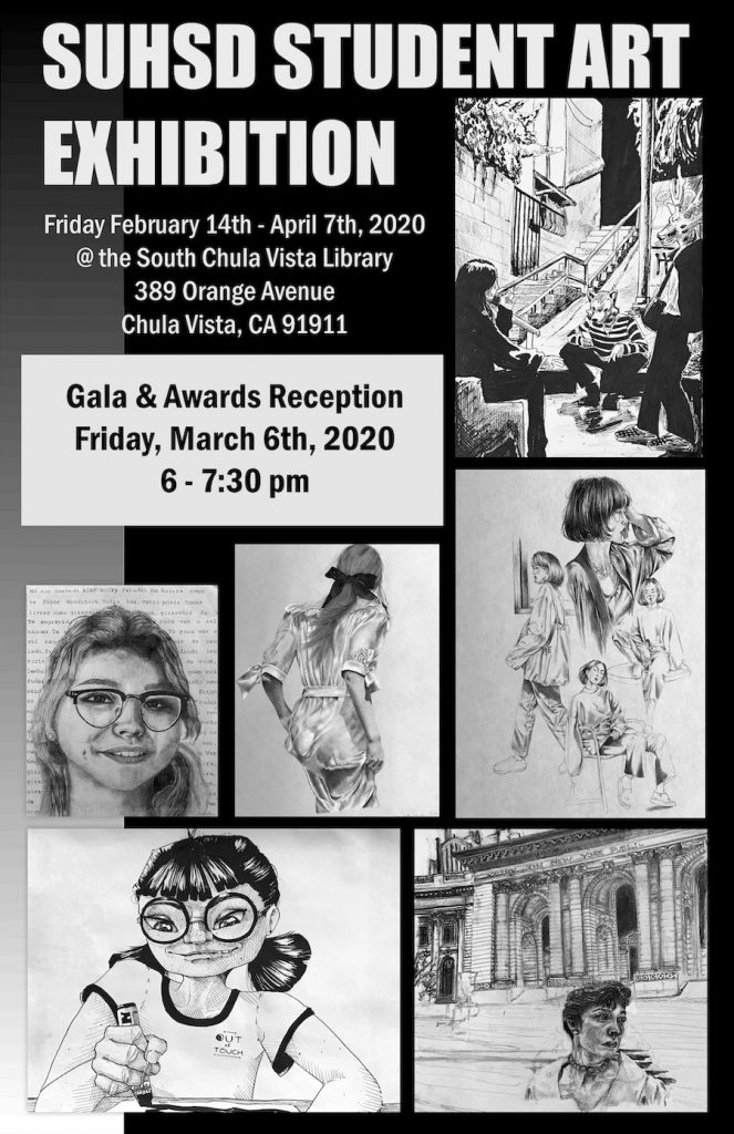SUHSD Student Art Exhibition 2020 runs February 14th – April 7th, 2020