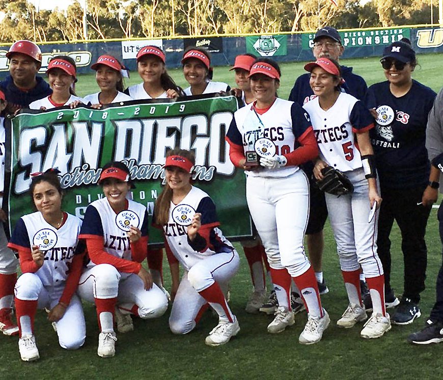 Montgomery High School’s softball team made history by winning the school’s first San Diego Section championship in the sport after posting a 10-6 come-from-behind win over top-seeded Mountain Empire High School in last Friday’s Division V final at UC San Diego.