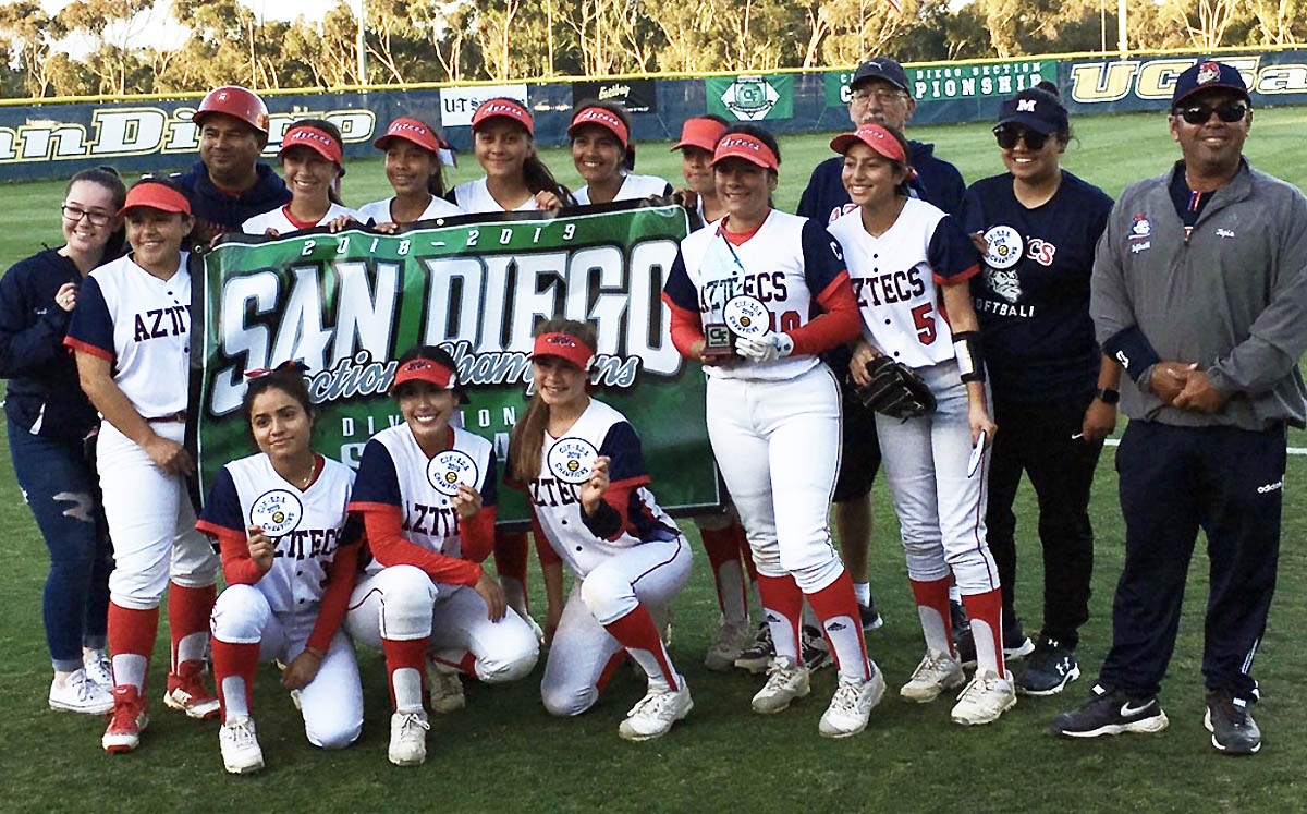 Montgomery High School’s softball team made history by winning the school’s first San Diego Section championship in the sport after posting a 10-6 come-from-behind win over top-seeded Mountain Empire High School in last Friday’s Division V final at UC San Diego.