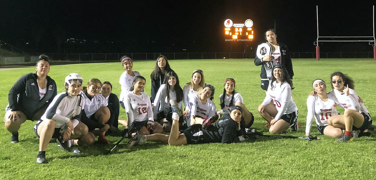 Castle Park team members pose after recording their first win of the season on March 12