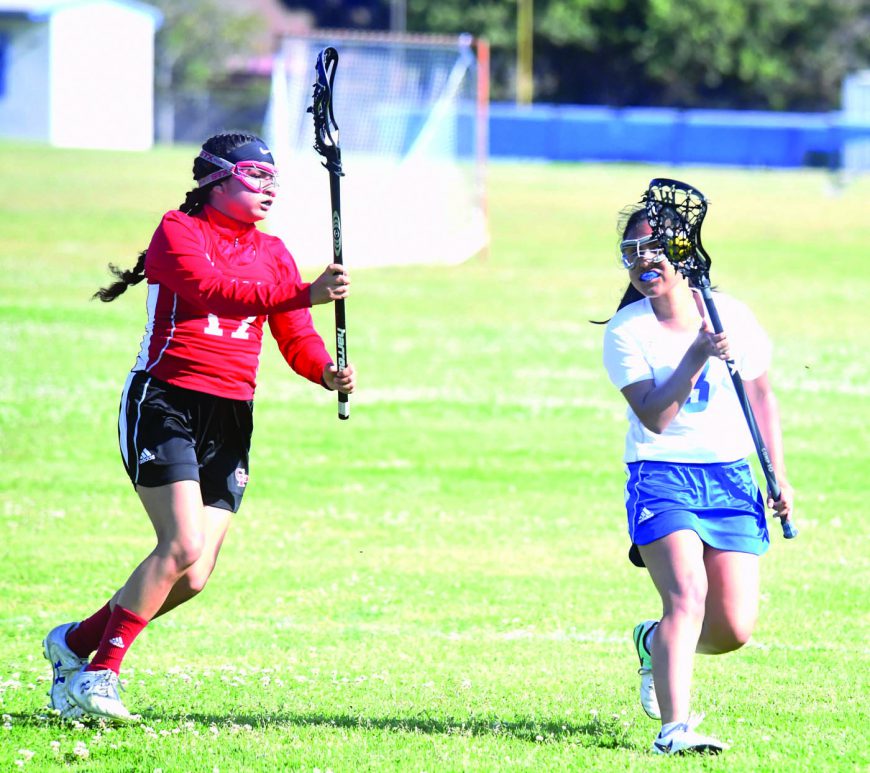 Castle Park High School senior Brittany Rodriguez, left, employed a strong defensive game to advance to the next level. Photo by Phillip Brents