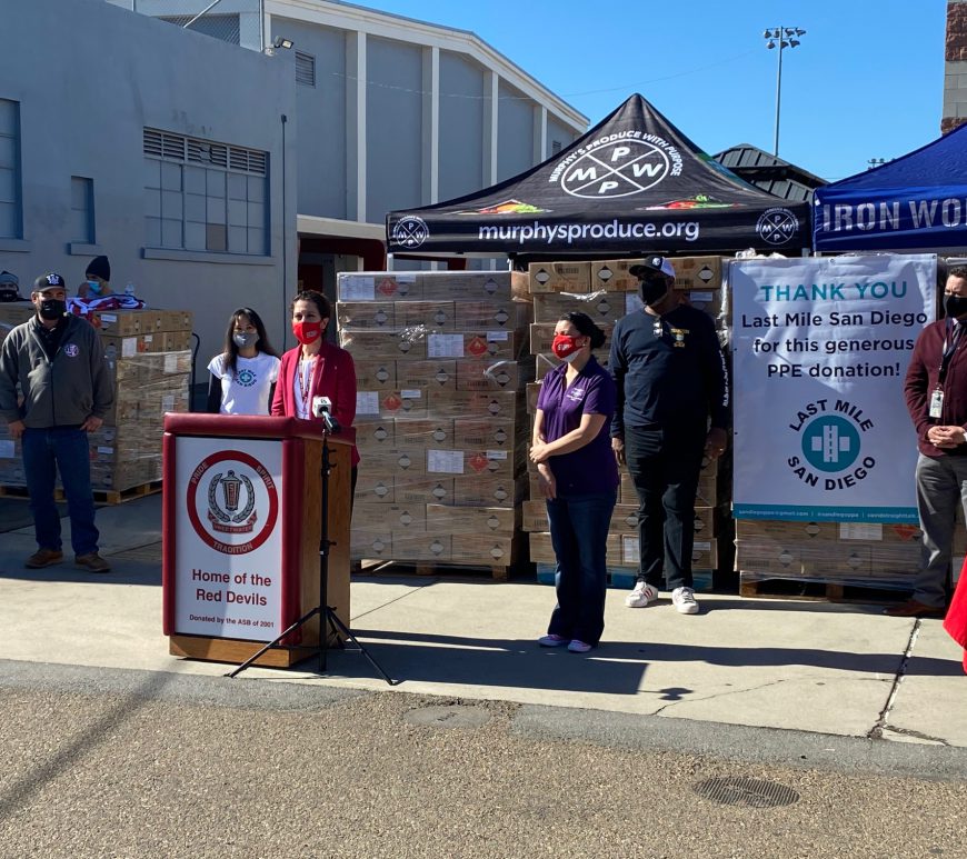 Sweetwater High School and City of National City Partner to Distribute PPE Representatives from Various Organizations Receive Essential Supplies