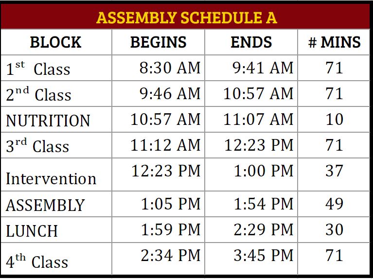 Southwest High School Calendar