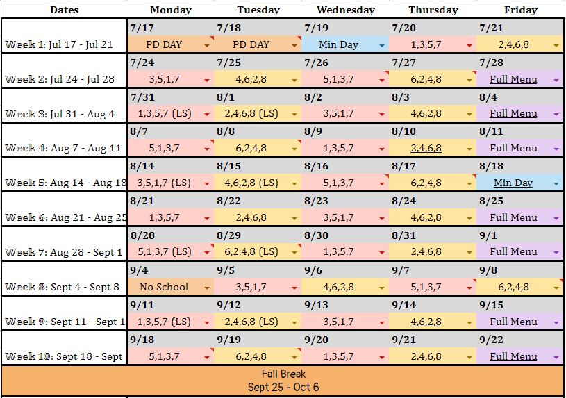 Southwest High School Calendar