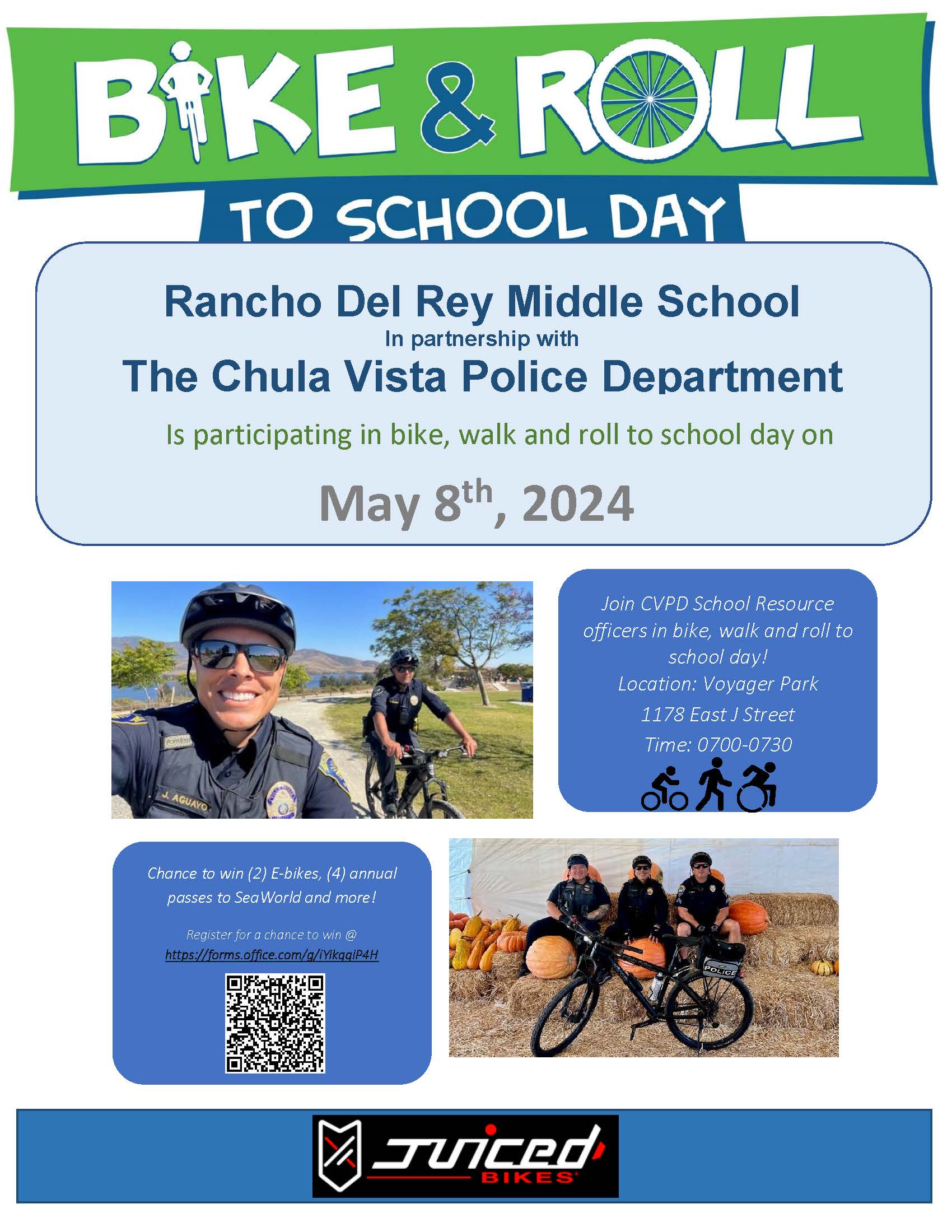 Rancho del Rey Middle School Bike, Walk and Roll to School Event on