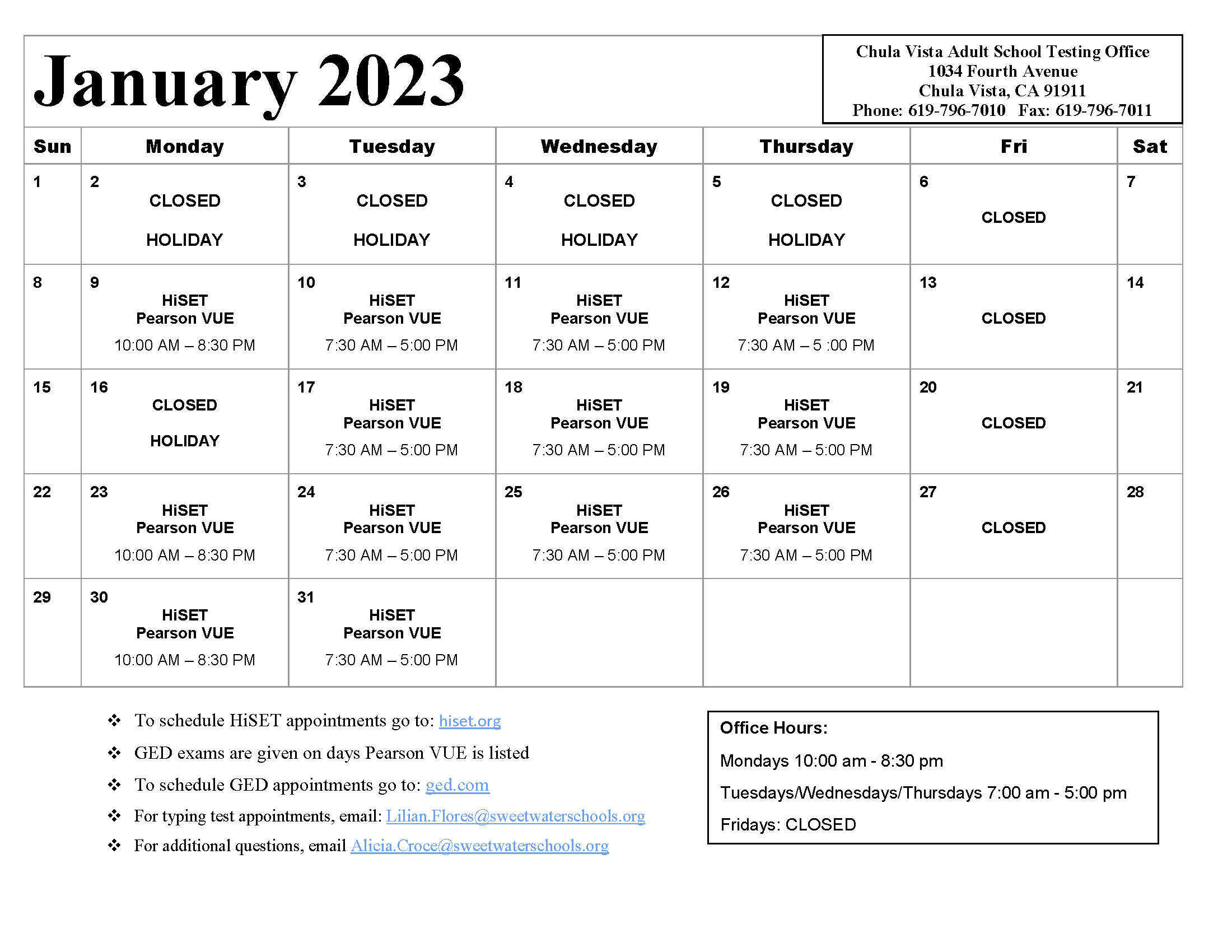 Suhsd Calendar Customize and Print