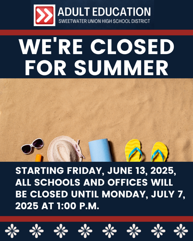 All schools and offices close starting Friday, June 13, 2025 until Monday, July 7, 2025 at 1:00 p.m.